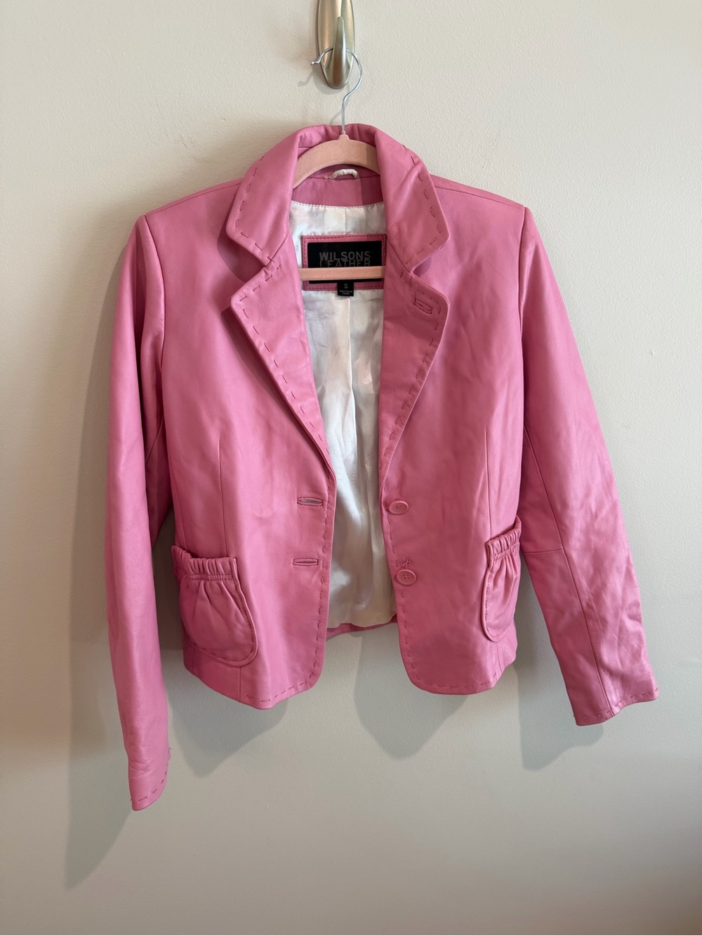 Wilsons Leather Pink Leather Women's Blazer